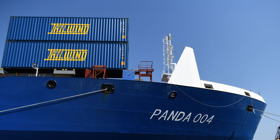 Ship with container
